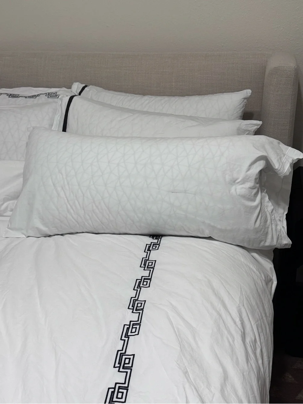 Frette One Bourdon White King Pillowcase Pair - Made in Portugal